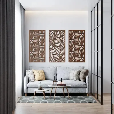 1 Set Boho Style Wooden Trefoil Geometric Wall Art